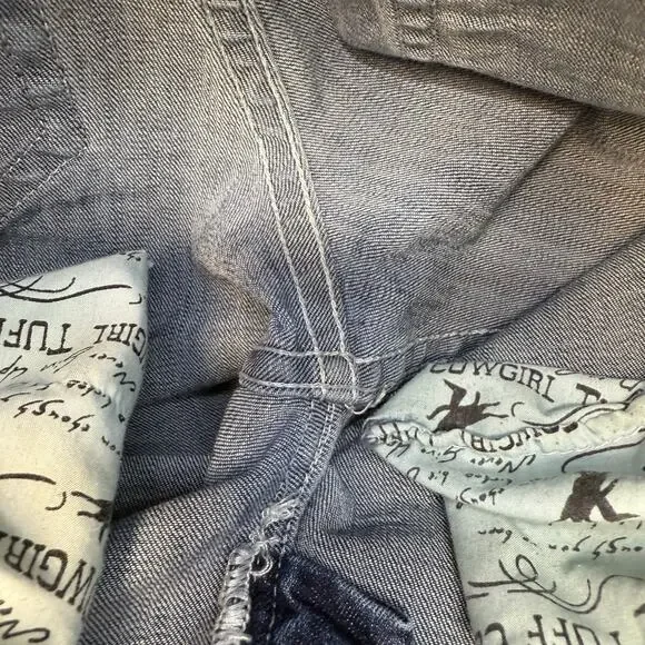 Cowgirl Tuff Jeans Women's 24x33 (0) Blue Aztec Mustang Boot Cut Embroidered - Picture 10 of 16